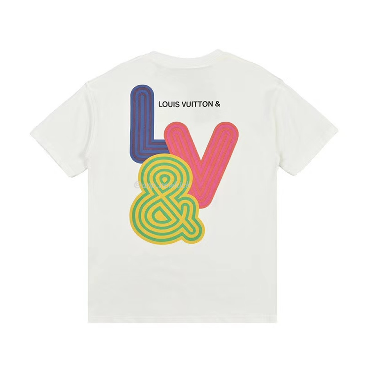Louis Vuitton Colorful Letter Printed Short Sleeves T Shirt (8) - www.newkick.vip